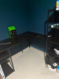 Scrivania angolare  gaming nera 120cm*90cm
