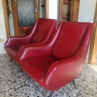 Coppia poltrone vintage anni 50/60 ecopelle origin