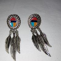 Orecchini a pendolo piuma - a buchi