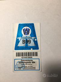 vignetta adesiva autostrada austriaca del 1999