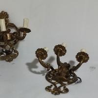 coppia appliques ottone 3 luci vintage