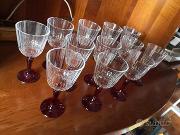 Set 12 calici Pasabahçe Diony con gambo rosso