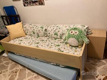 Letto singolo con secondo letto estraibile