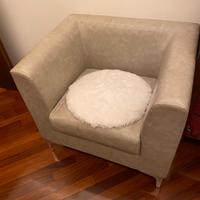 Poltrona rigida similpelle grigia