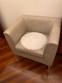 Poltrona rigida similpelle grigia