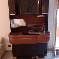 Mobile angolo bar anni 70 con uno sgabello VINTAGE