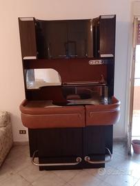 Mobile angolo bar anni 70 con uno sgabello VINTAGE