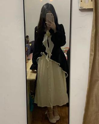 Abito lungo stile Hepburn, NUOVO