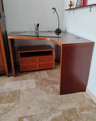 Scrivania Angolare Artigianale Legno
