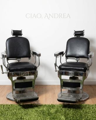 Coppia di poltrone da barbiere anni  30 ottone.