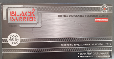 Guanti in nitrile nero tutte le misure extra forti