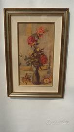 Stampa con cornice e vetro " VASO DI FIORI "