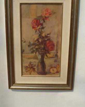 Stampa con cornice e vetro " VASO DI FIORI "