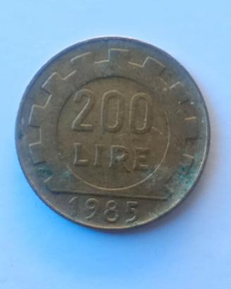 Moneta da lire 200 Repubblica Italiana 1985