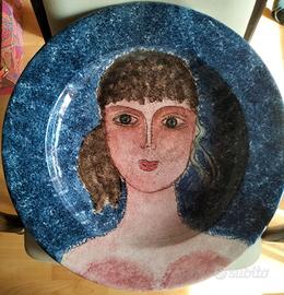 Grande piatto in ceramica d'arte 