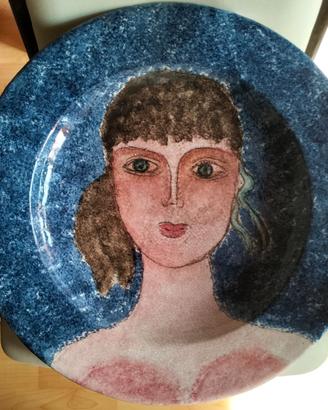 Grande piatto in ceramica d'arte 