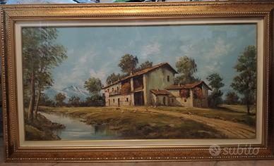 Quadro a Olio "S. Lorenzi" - Paesaggio con Cornice
