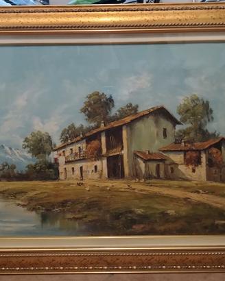 Quadro a Olio "S. Lorenzi" - Paesaggio con Cornice