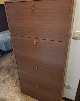 Scarpiera slim 4 ante noce - Salvaspazio 