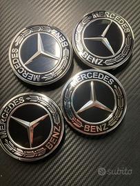 4 PEZZI COPRIMOZZO MERCEDES DA 75MM COMPATIBILI