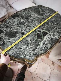 Tavolo in stile Luigi XV foglia oro marmo onice ve