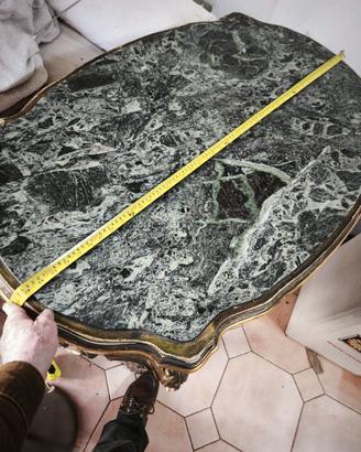 Tavolo in stile Luigi XV foglia oro marmo onice ve