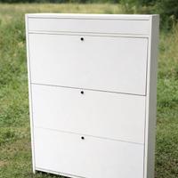 Scarpiera in legno bianco - 3 scomparti