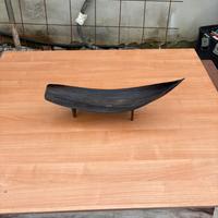 Svuotatasche etnico a barchetta in foglia