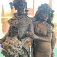 Scultura in bronzo "gli sposi" di A. Pandiani
