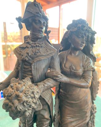 Scultura in bronzo "gli sposi" di A. Pandiani