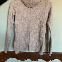Maglione rosa (tortora) con collo ad anello