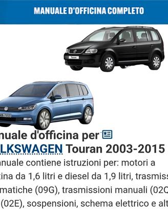 manuale officina VOLKSWAGEN Touran  2003 2015