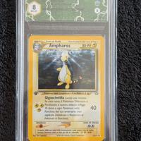 Pokemon Ampharos First Edition Graad 8 ERROR SLAB!