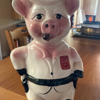 Maialino salvadanaio sceriffo