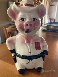 Maialino salvadanaio sceriffo