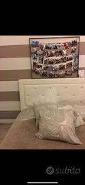 letto contenitore bianco in pelle