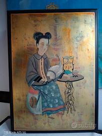 Antiquariato cinese_dipinto di donna