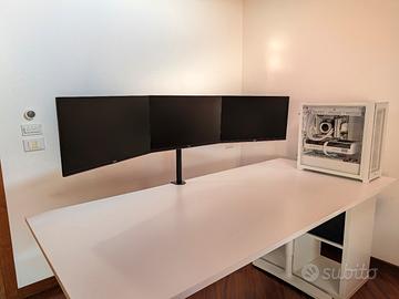 3x Monitor AOC 24G2U 24" 144Hz IPS + Supporto