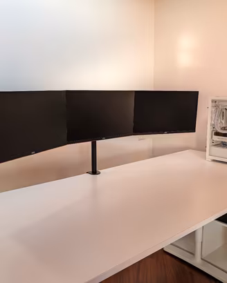 3x Monitor AOC 24G2U 24" 144Hz IPS + Supporto