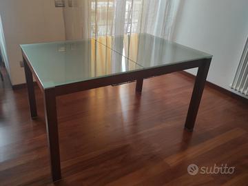 Tavolo allungabile in legno e vetro Calligaris
