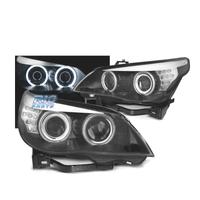 FARI BMW E60 03-07 ANGEL EYES CCFL FONDO NERO