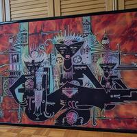 quadro batik con cornice nera misura 145 x 42 cm