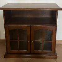 Mobiletto Credenza in legno massello con vetrina