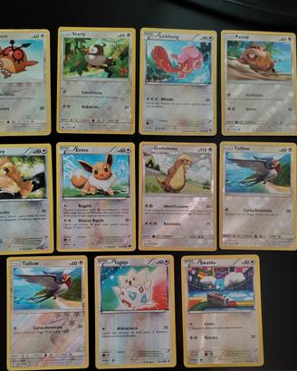 Lotto 11 Carte Pokémon Reverse Eevee Pidgey Togepi