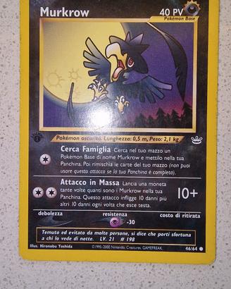 Murkrow prima edizione NR 46 / 64 ITA