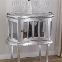 Tavolino Coloniale vetrina bar portabottiglie