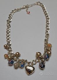 15_Collana Guess con charms sfere e cuore 20 cm. 