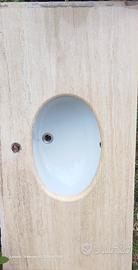 Piano in marmo con lavabo integrato