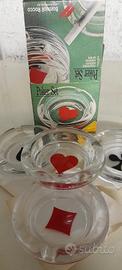Set di posacenere da poker vintage Bormioli