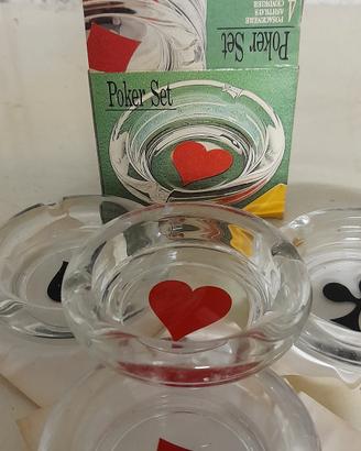 Set di posacenere da poker vintage Bormioli